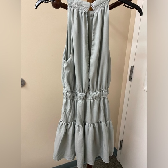 🍋 Handmade sage green sleeveless flowy dress size m - Picture 8 of 12